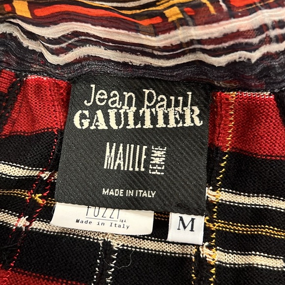 Jean Paul Gaultier Chiffon Sleeve Tartan Plaid Sweater - Picture 9 of 13